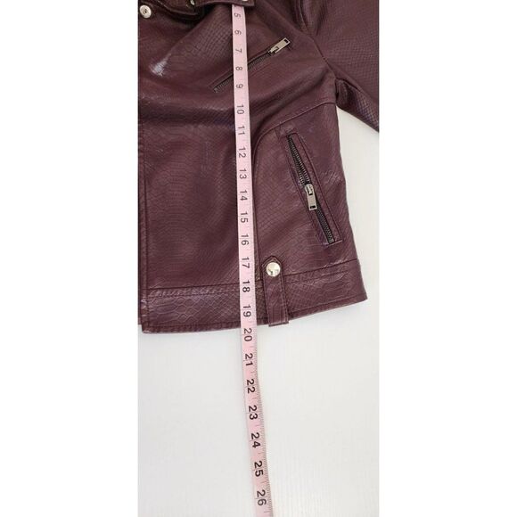 Shein Maroon Biker Style Crop Faux Leather Women's Jacket in Small - Picture 6 of 8